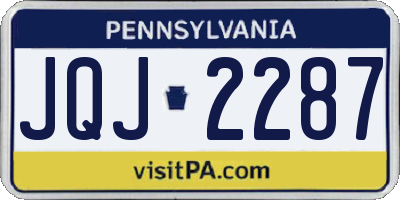 PA license plate JQJ2287