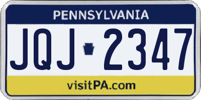 PA license plate JQJ2347