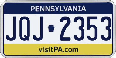 PA license plate JQJ2353