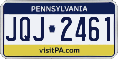 PA license plate JQJ2461
