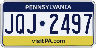 PA license plate JQJ2497