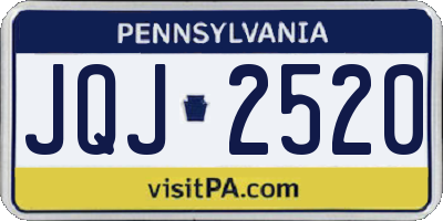 PA license plate JQJ2520