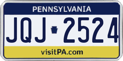 PA license plate JQJ2524