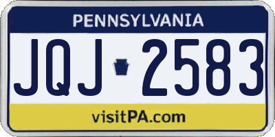 PA license plate JQJ2583