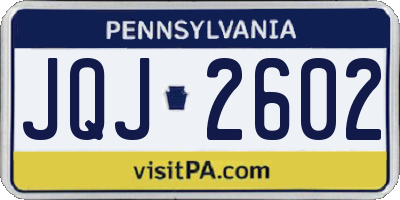PA license plate JQJ2602