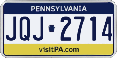 PA license plate JQJ2714