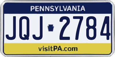 PA license plate JQJ2784