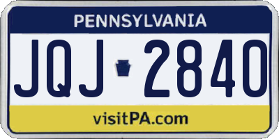 PA license plate JQJ2840