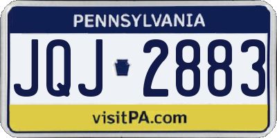 PA license plate JQJ2883