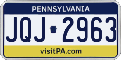 PA license plate JQJ2963