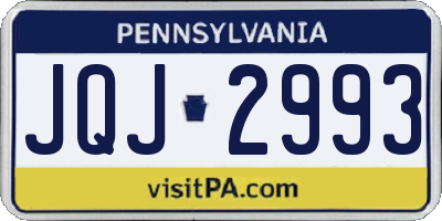 PA license plate JQJ2993