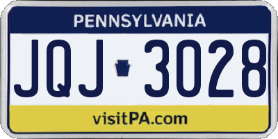 PA license plate JQJ3028