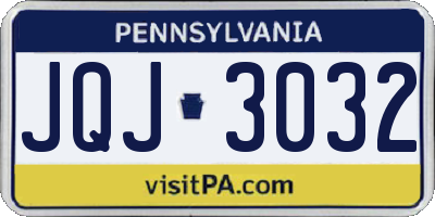 PA license plate JQJ3032