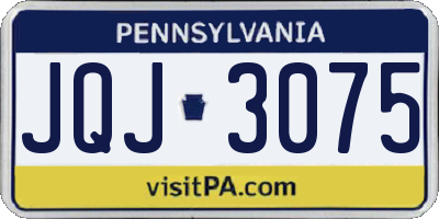 PA license plate JQJ3075