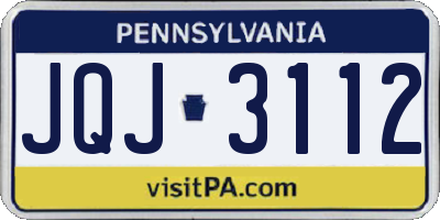 PA license plate JQJ3112