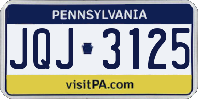 PA license plate JQJ3125