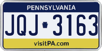 PA license plate JQJ3163