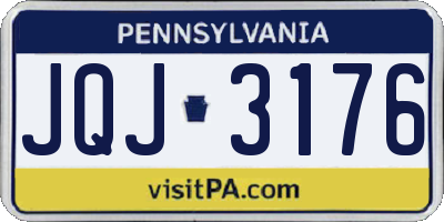 PA license plate JQJ3176