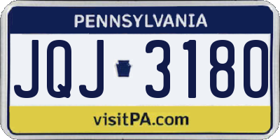 PA license plate JQJ3180