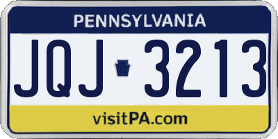 PA license plate JQJ3213
