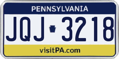 PA license plate JQJ3218