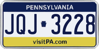 PA license plate JQJ3228