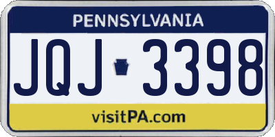 PA license plate JQJ3398