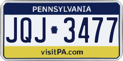 PA license plate JQJ3477