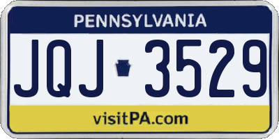 PA license plate JQJ3529