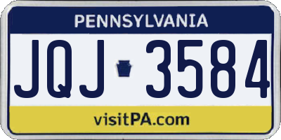 PA license plate JQJ3584
