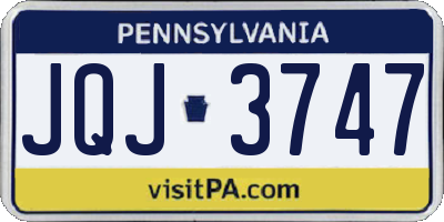 PA license plate JQJ3747