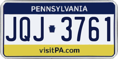 PA license plate JQJ3761
