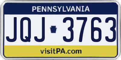 PA license plate JQJ3763