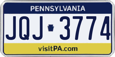 PA license plate JQJ3774