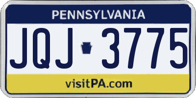 PA license plate JQJ3775