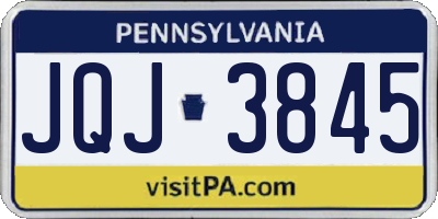 PA license plate JQJ3845