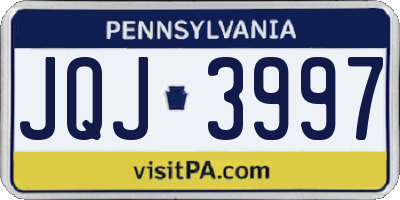 PA license plate JQJ3997
