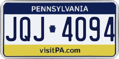 PA license plate JQJ4094