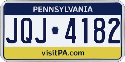PA license plate JQJ4182