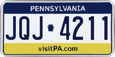 PA license plate JQJ4211