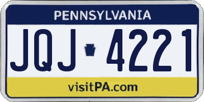 PA license plate JQJ4221