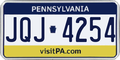 PA license plate JQJ4254