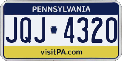 PA license plate JQJ4320