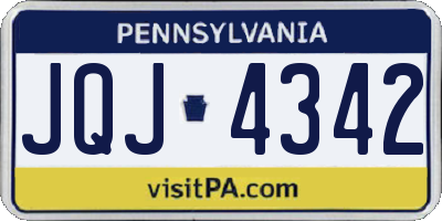 PA license plate JQJ4342
