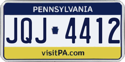 PA license plate JQJ4412