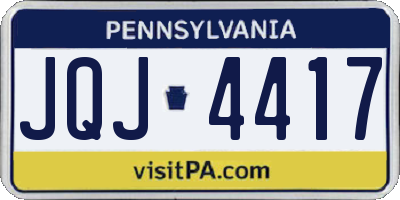 PA license plate JQJ4417