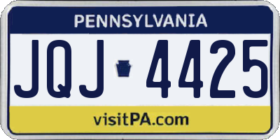 PA license plate JQJ4425