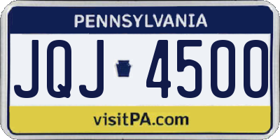 PA license plate JQJ4500