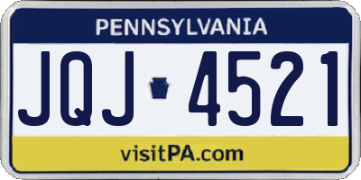 PA license plate JQJ4521
