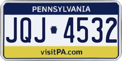 PA license plate JQJ4532